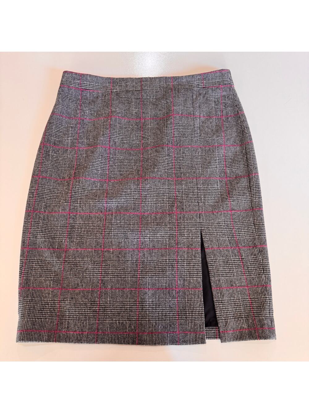 J.Crew Glen Plaid Pencil Skirt Front Pleat Size 12 Wool Preppy Academia Career